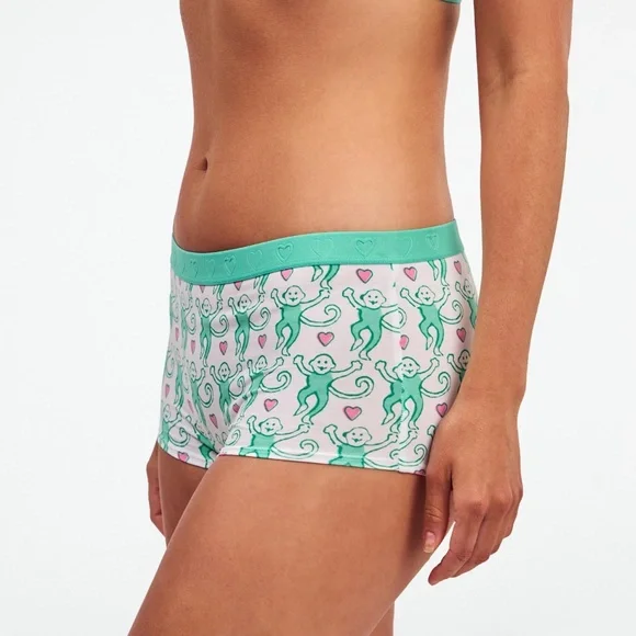 Roller Rabbit Lovely Monkey Crosby Boyshort Size SKELLY GREEN / S - Picture 3 of 3
